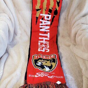 FLORIDA PANTHERS WINTER SCARF W/LOGO FORD FAN NIGHT - 52" Long